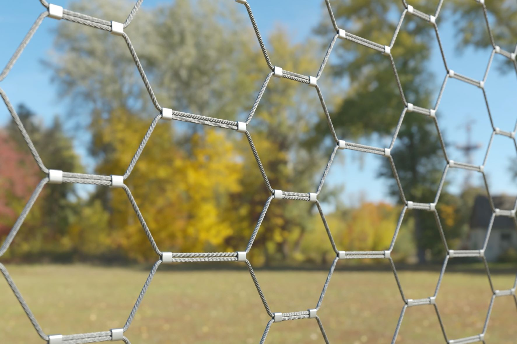Original custom hexagonal stainless steel ferrule rope mesh original design
