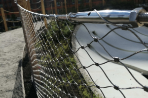 Sloped Play Mound Timber Post Stainless Cable Mesh Balustrade Natural Playground Project