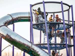 News Article: Large Multi-Layer Circular Stainless Climbing Tower Playground Landmark Project
